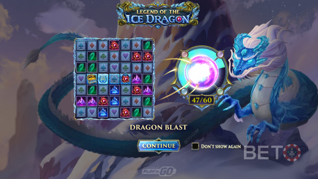 Legend of the Ice Dragon স্লটে ড্রাগন ব্লাস্টের মতো বেশ কয়েকটি শক্তিশালী বৈশিষ্ট্য ট্রিগার করুন