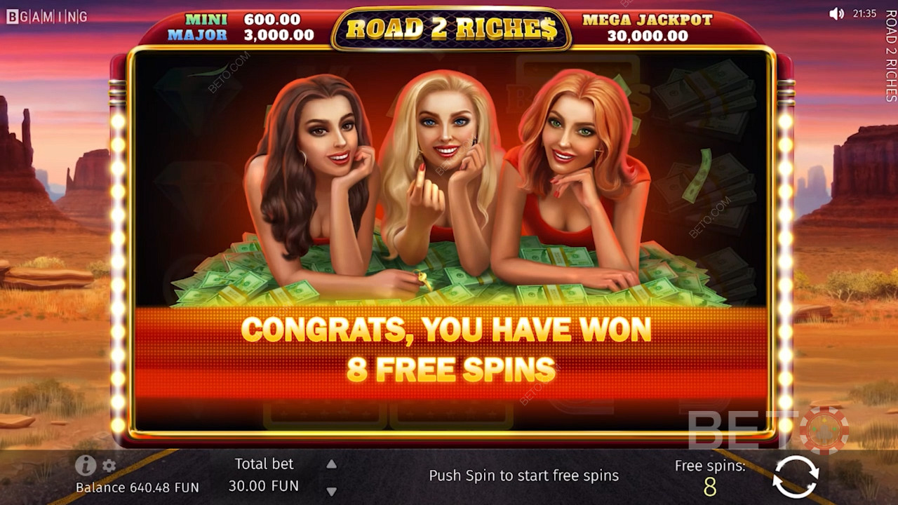Road 2 Riches কিছু ফ্রি স্পিন জয় করা