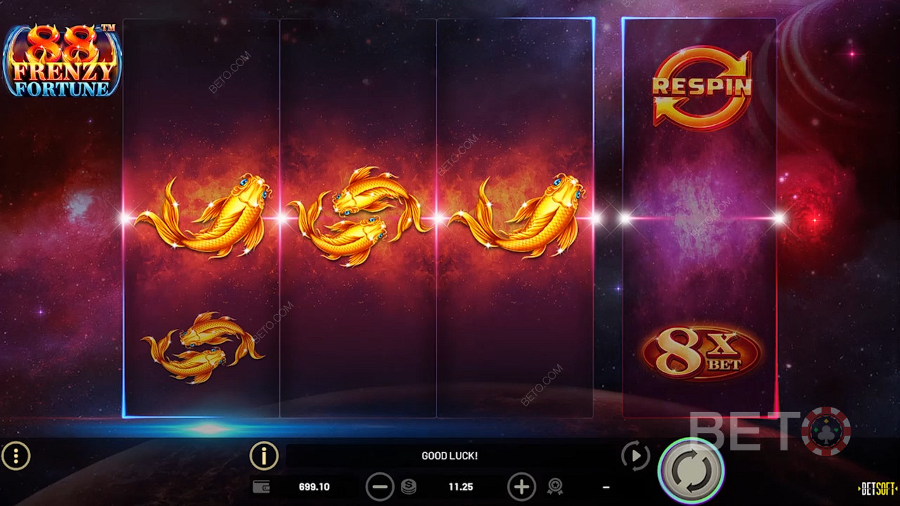 88 Frenzy Fortune RTP গড় 96% হারে ক্লক করা হয়, সাথে মাঝারি পার্থক্য