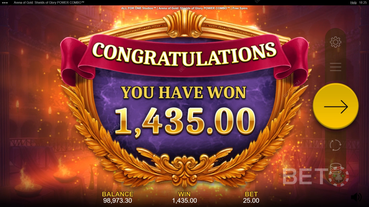 Arena of Gold: Shields of Glory Power Combo Video Slot-এ আপনার বাজির ১০,০০০ গুণ জিতুন!