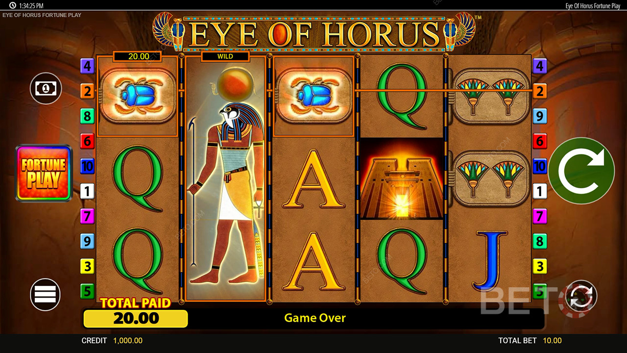 Horus Fortune খেলার অনলাইন স্লটে আপনার বাজি 50,000x জিতুন!